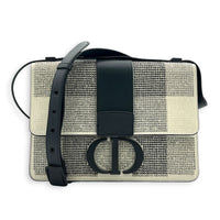 30 Montaigne Shoulder Bag Black in Calfskin, Monochrome hardware