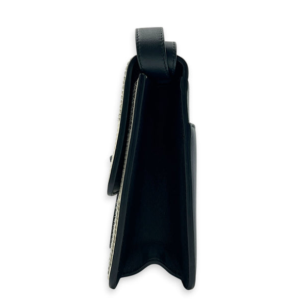 30 Montaigne Shoulder Bag Black in Calfskin, Monochrome hardware
