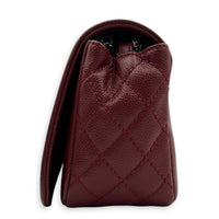 CC Timeless Flap Shoulder Bag Red in Caviar Leather, Silver hardware