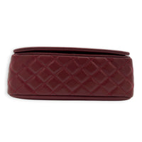 CC Timeless Flap Shoulder Bag Red in Caviar Leather, Silver hardware