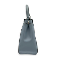 Peekaboo Top Handle Bag Medium Blue in Calfskin, Silver hardware