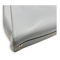 Peekaboo Top Handle Bag Medium Blue in Calfskin, Silver hardware