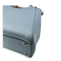 Peekaboo Top Handle Bag Medium Blue in Calfskin, Silver hardware
