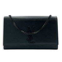 Kate Black Wallet On Chain in Calfskin, Monochrome hardware