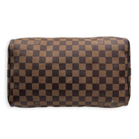 Speedy Bandouliere 30 Brown Top Handle Bag in Coated Canvas, Gold hardware