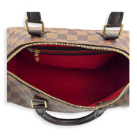 Speedy Bandouliere 30 Brown Top Handle Bag in Coated Canvas, Gold hardware