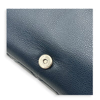 Timeless CC Shoulder Bag Navy in Caviar Leather, Silver hardware