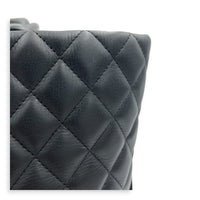 Cambon Black Tote Bag in Calfskin, Silver hardware