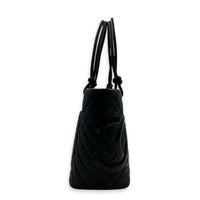 Cambon Black Tote Bag in Calfskin, Silver hardware