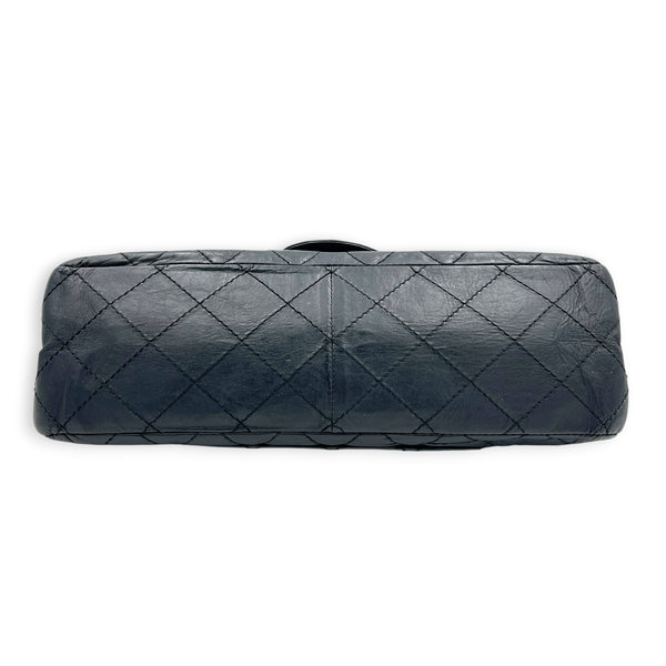 2.55 Black Shoulder Bag in Calfskin, Gold hardware