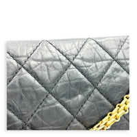 2.55 Black Shoulder Bag in Calfskin, Gold hardware