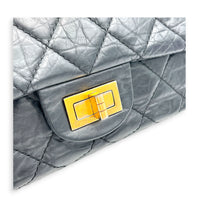 2.55 Black Shoulder Bag in Calfskin, Gold hardware