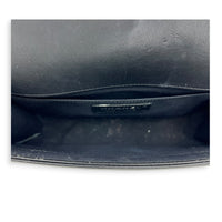 Boy Medium Black Shoulder Bag in Calfskin, Ruthenium hardware