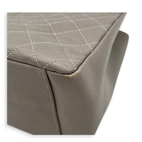 GST Tote Bag Grey in Caviar Leather, Silver hardware