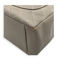 GST Tote Bag Grey in Caviar Leather, Silver hardware