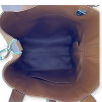 Toujours Tote Bag Vertical Brown in Suede Leather, Gold hardware
