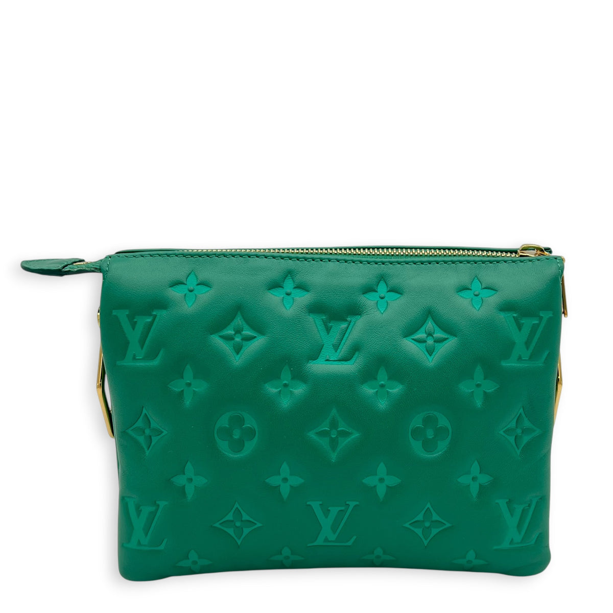Coussin Shoulder Bag BB Green in Lambskin, Gold hardware