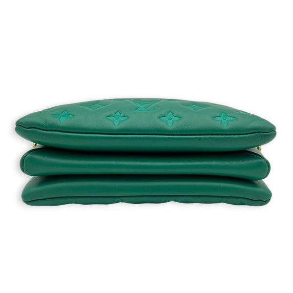 Coussin Shoulder Bag BB Green in Lambskin, Gold hardware