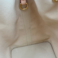 Noe Bucket Bag White in Coated Canvas, Gold hardware