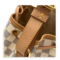 Noe Bucket Bag White in Coated Canvas, Gold hardware