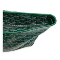 Artois Tote Bag MM Green in Coated Canvas, Silver hardware