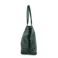 Artois Tote Bag MM Green in Coated Canvas, Silver hardware