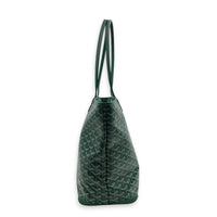 Artois Tote Bag MM Green in Coated Canvas, Silver hardware