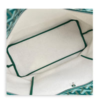 Artois Tote Bag MM Green in Coated Canvas, Silver hardware