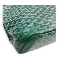 Artois Tote Bag MM Green in Coated Canvas, Silver hardware