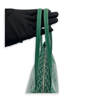 Artois Tote Bag MM Green in Coated Canvas, Silver hardware