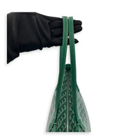 Artois Tote Bag MM Green in Coated Canvas, Silver hardware