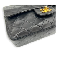 Classic Double Flap Shoulder Bag Small Vintage Brown in Lambskin, Gold hardware