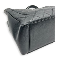 GST Tote Bag Black in Caviar Leather, Silver hardware