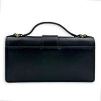 30 Montaigne Top Handle Bag Black in Calfskin, Gold hardware