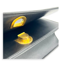 Diorama Shoulder Bag Black in Calfskin, Antique Brass hardware