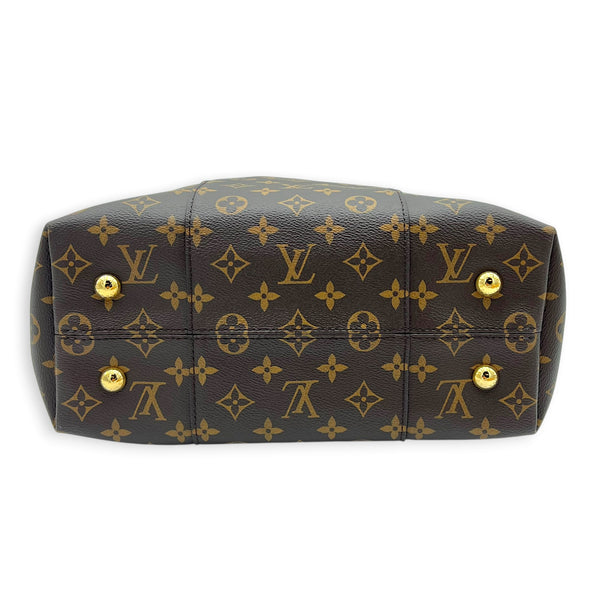 Melie Shoulder Bag Brown in Monogram Coated Canvas, Gold hardware