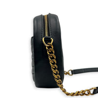 New Wave Crossbody Bag Black in Calfskin, Gold hardware