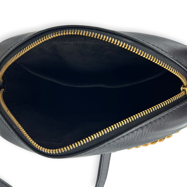 New Wave Crossbody Bag Black in Calfskin, Gold hardware
