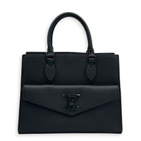 LockMe Tote Bag PM Black in Calfskin, Gunmetal hardware