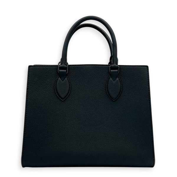 LockMe Tote Bag PM Black in Calfskin, Gunmetal hardware