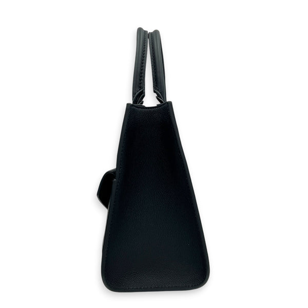 LockMe Tote Bag PM Black in Calfskin, Gunmetal hardware