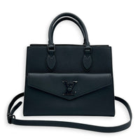 LockMe Tote Bag PM Black in Calfskin, Gunmetal hardware