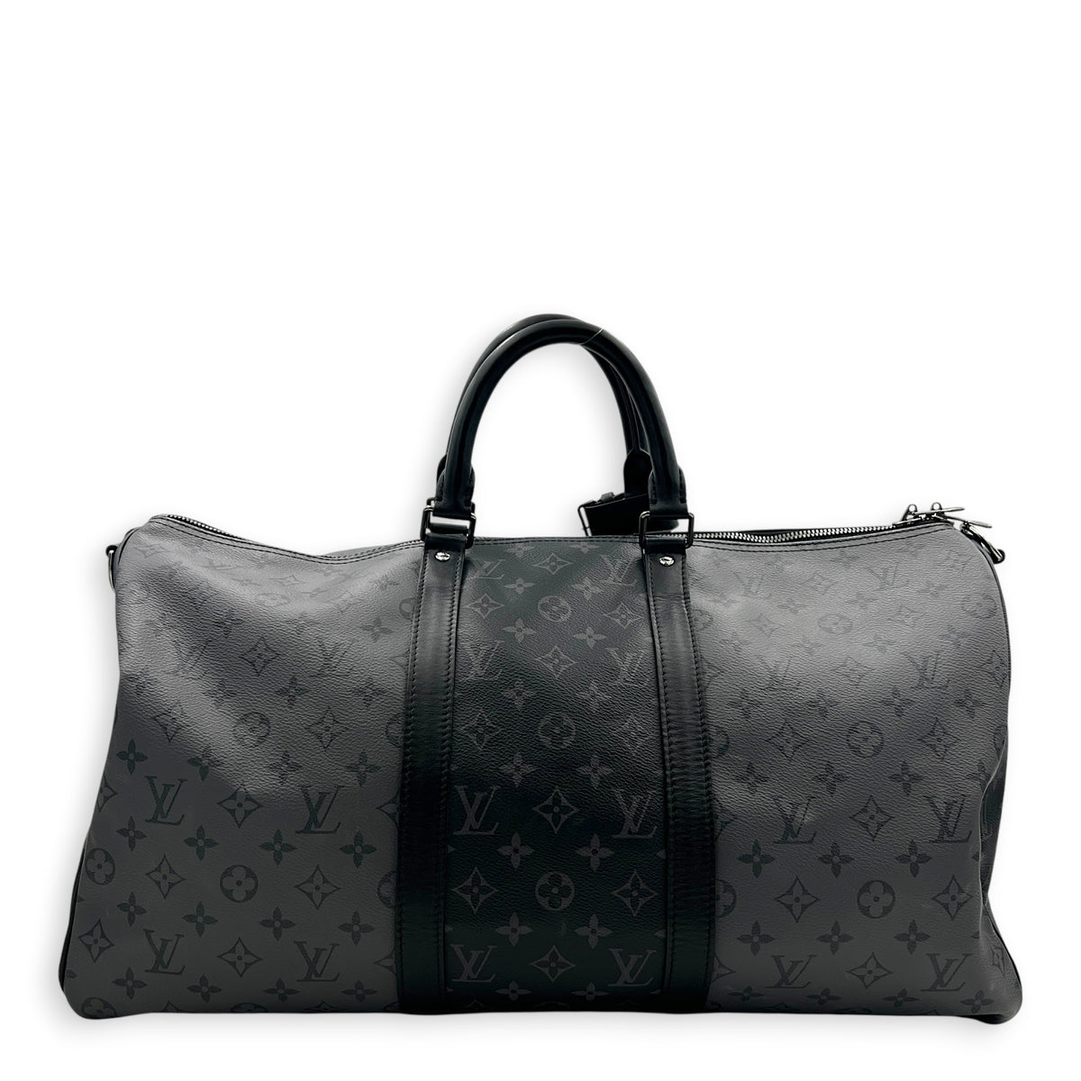 Keepall Duffle Bag 50 Monogram Eclipse Reverse in Monogram Coated Canvas, Silver hardware