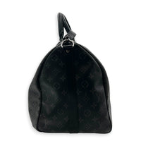 Keepall Duffle Bag 50 Monogram Eclipse Reverse in Monogram Coated Canvas, Silver hardware