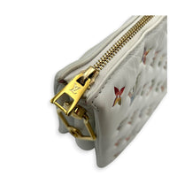 Coussin Crossbody Bag PM White in Lambskin, Gold hardware