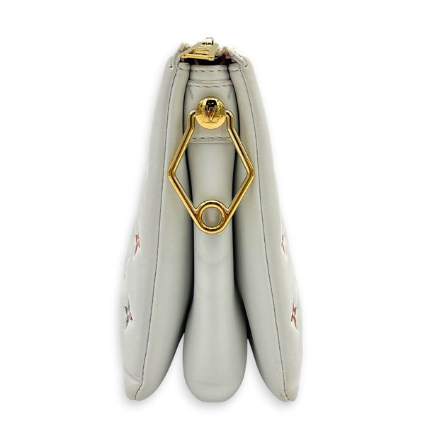 Coussin Crossbody Bag PM White in Lambskin, Gold hardware