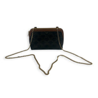 Triomphe Clutch On Chain Brown in Coated Canvas, Gold hardware