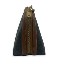 Triomphe Clutch On Chain Brown in Coated Canvas, Gold hardware