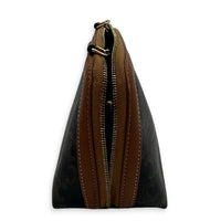 Triomphe Clutch On Chain Brown in Coated Canvas, Gold hardware