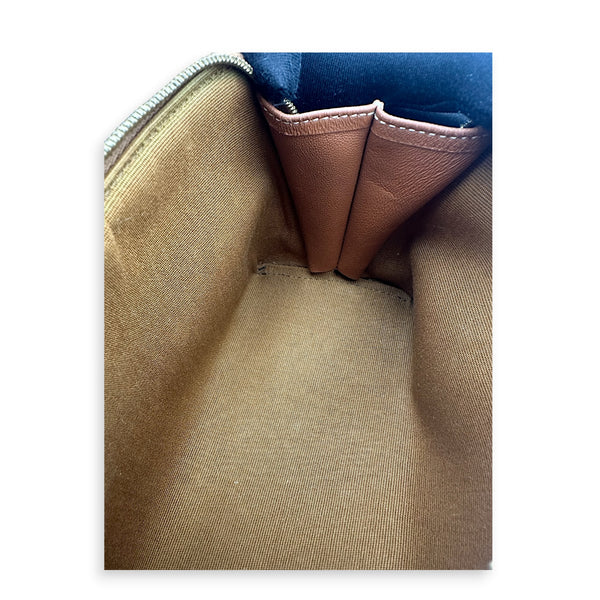 Triomphe Clutch On Chain Brown in Coated Canvas, Gold hardware